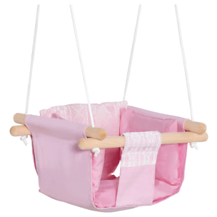 Columpio Bebé Altura Ajustable con Cinturón de Seguridad 80 kg 40x40x180 cm Rosa