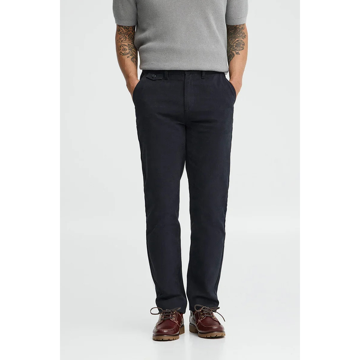 Pantalón chino azul marino de corte regular con logo Polo Club