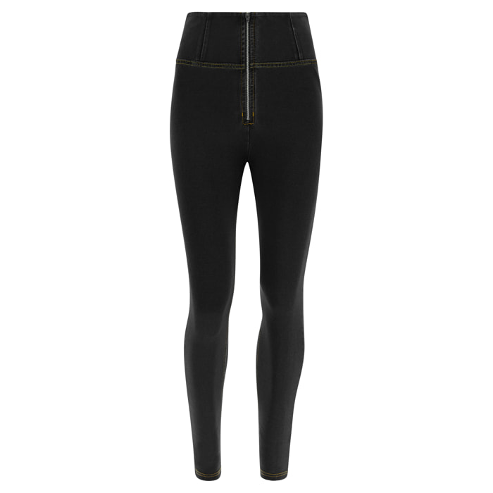 Jeggings push up WR.UP® vita super alta con zip in tono