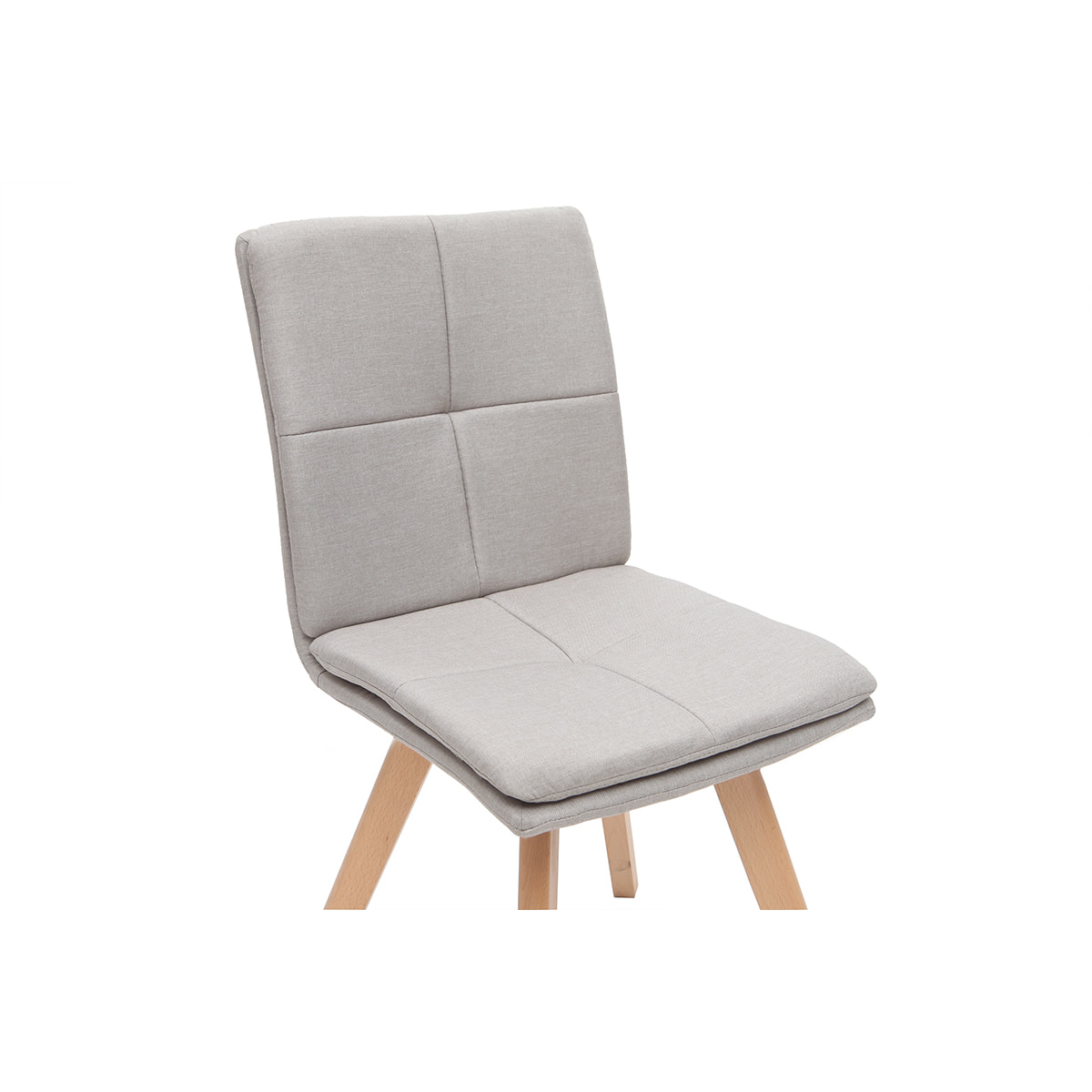 Chaises scandinaves en tissu beige et bois clair (lot de 2) THEA