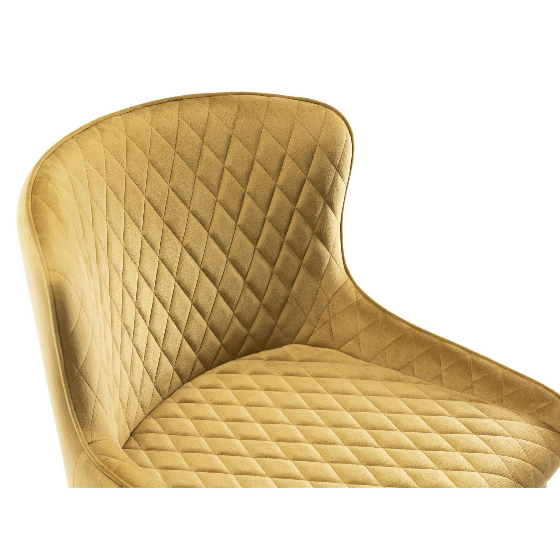 Chaise de bar velours moutarde (lot de 2) ARLINGTON