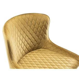 Chaise de bar velours moutarde (lot de 2) ARLINGTON