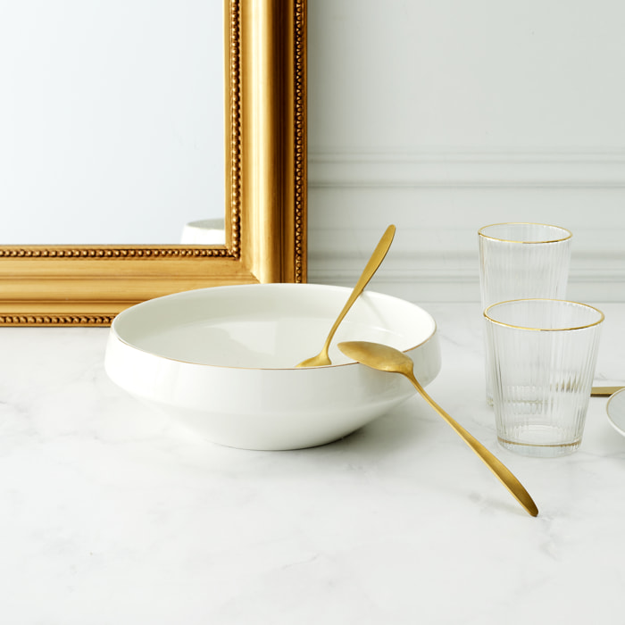 Saladier En Porcelaine Lisere Dore D25cm