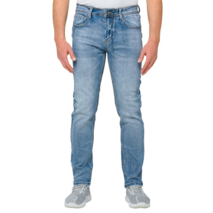 Pantalone Hot Buttered Leebong denim 5 tasche Blu