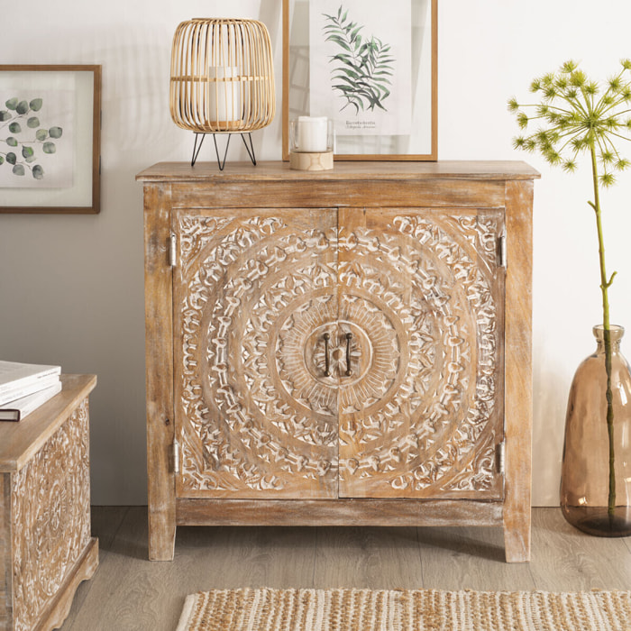 Buffet 2 portes "Shirel" manguier 90x90cm