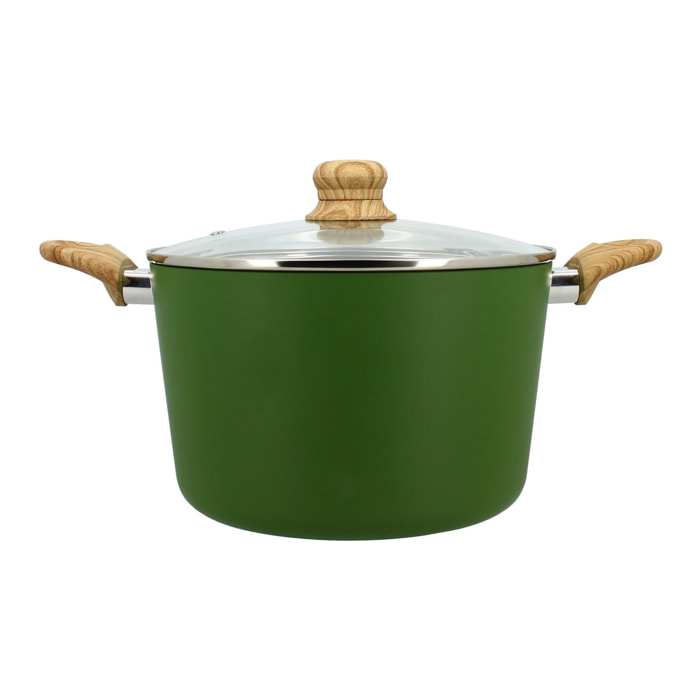 Faitout 24cm avec revêtement céramique vert - tous feux COLORAMA