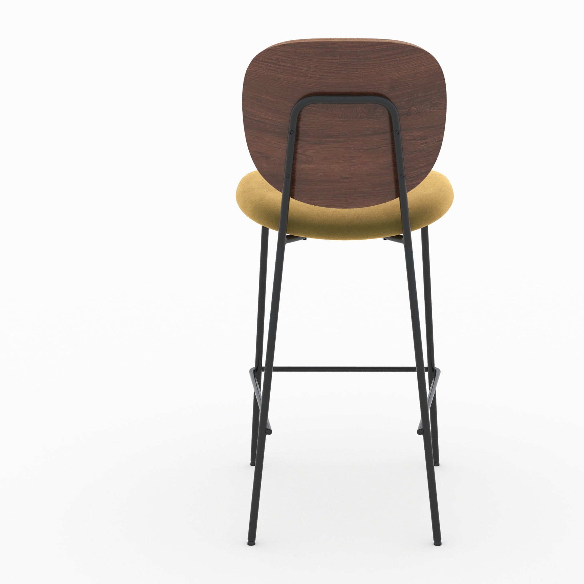 Lot de 2 chaises pour îlot central 65,5 cm en velours jaune - Simone