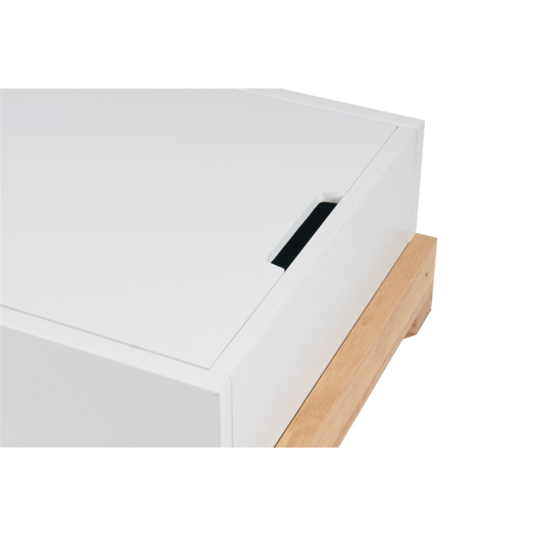 Mobiletto Valerie in legno di caucciù e MDF bianco
