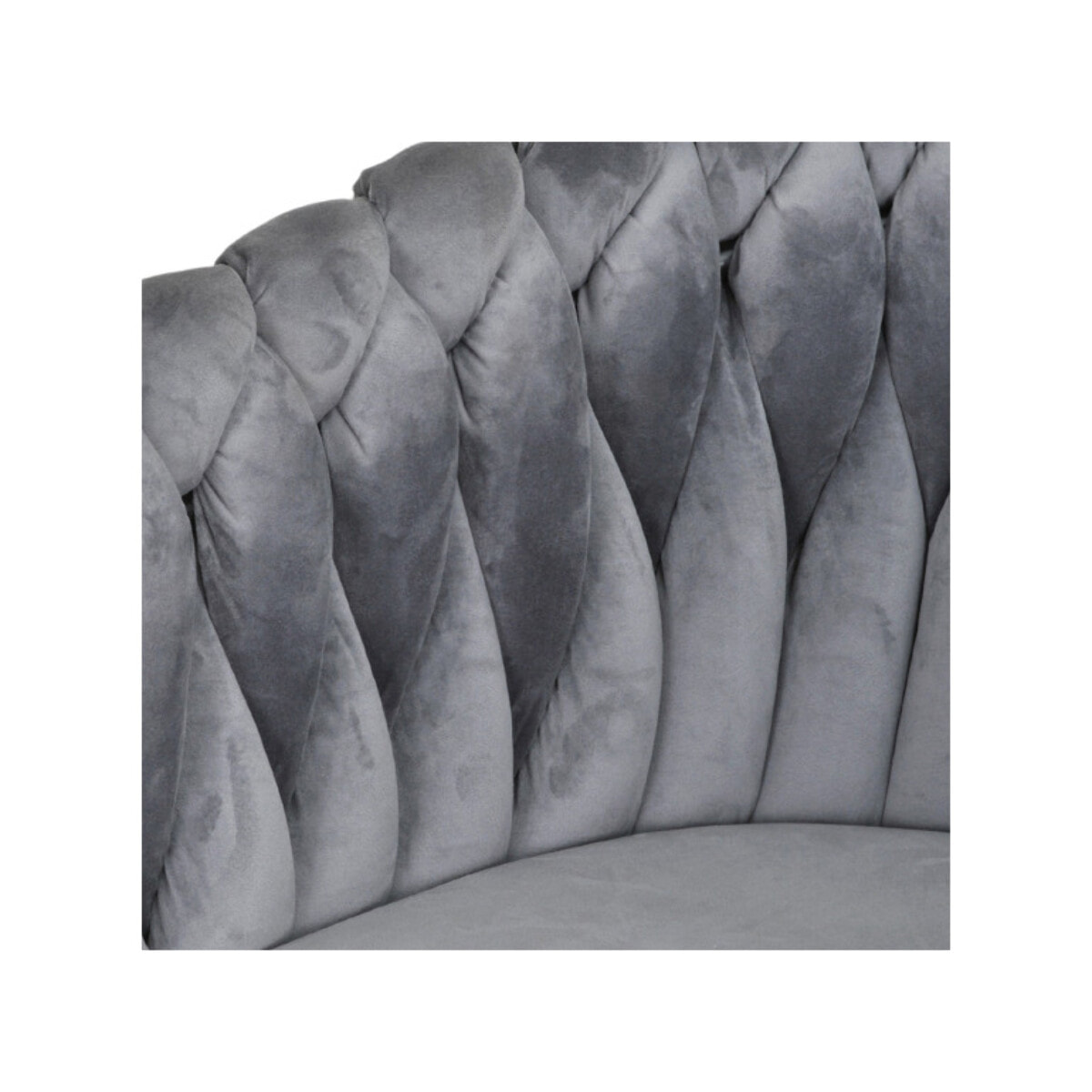 Chaise en velours tressé avec accoudoirs et pieds en métal - MELODIE 2