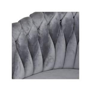 Chaise en velours tressé avec accoudoirs et pieds en métal - MELODIE 2