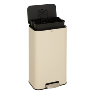 Poubelle rectangulaire à pédale Delta 30L argile