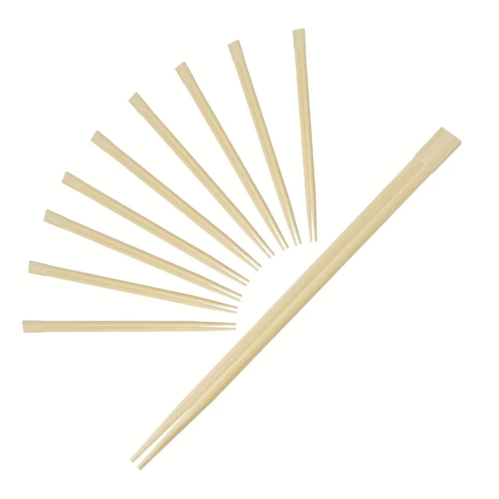 Lot de 10 paires de baguettes de 23cm en bambou Fackelmann Asia Line