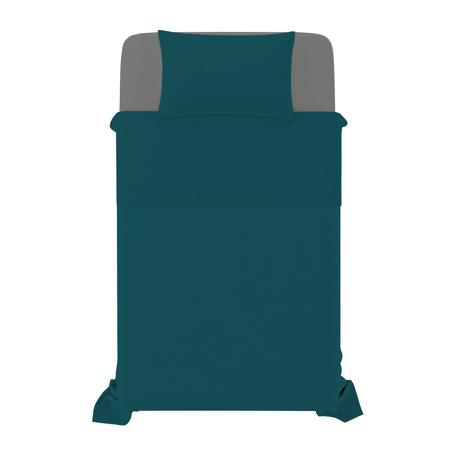 COMPLETO LETTO NATURAL COLOR, 100% COTONE - PIAZZA E MEZZA