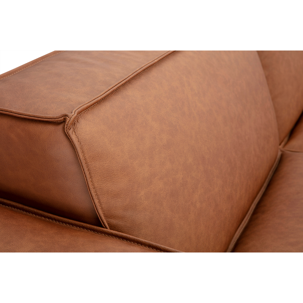 Canapé d'angle modulable vintage 5 places en cuir marron SPLIT