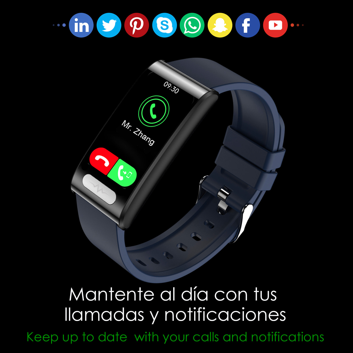 DAM Brazalete inteligente TK70 ECG, monitor de glucosa en sangre, oxígeno y tensión, frecuencia cardiaca 24 horas, termómetro corporal. 5x1,2x2,5 Cm. Color: Rojo