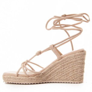 Sandalias de Cuña - Beige - Altura: 9 cm