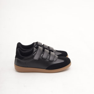 SNEAKERS FLAT STRAPPO NERO