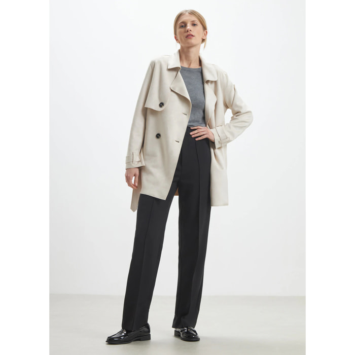Pantaloni palazzo con nervatura