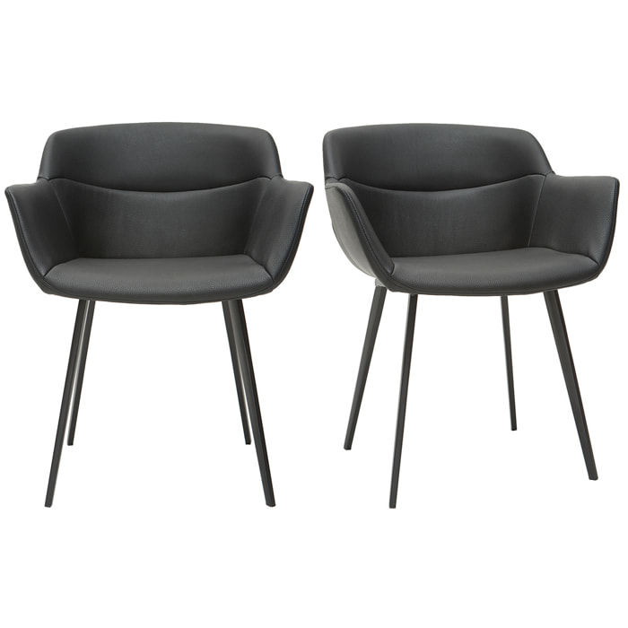 Chaises design noires (lot de 2) NERO