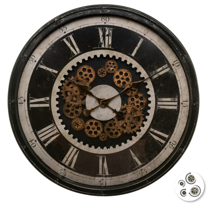 Horloge "Charly" noir D76cm