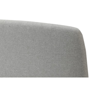 Lit 2 places 140x200 cm en tissu gris NIELS