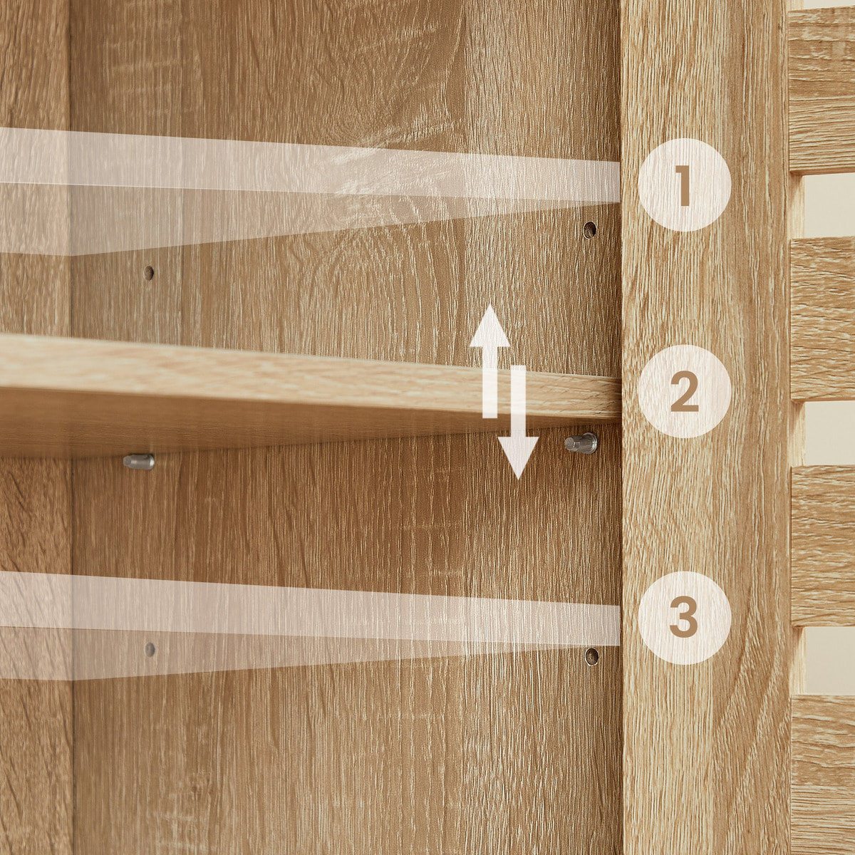 Mobile sottolavabo Sonoma in legno rovere con ante a persiana