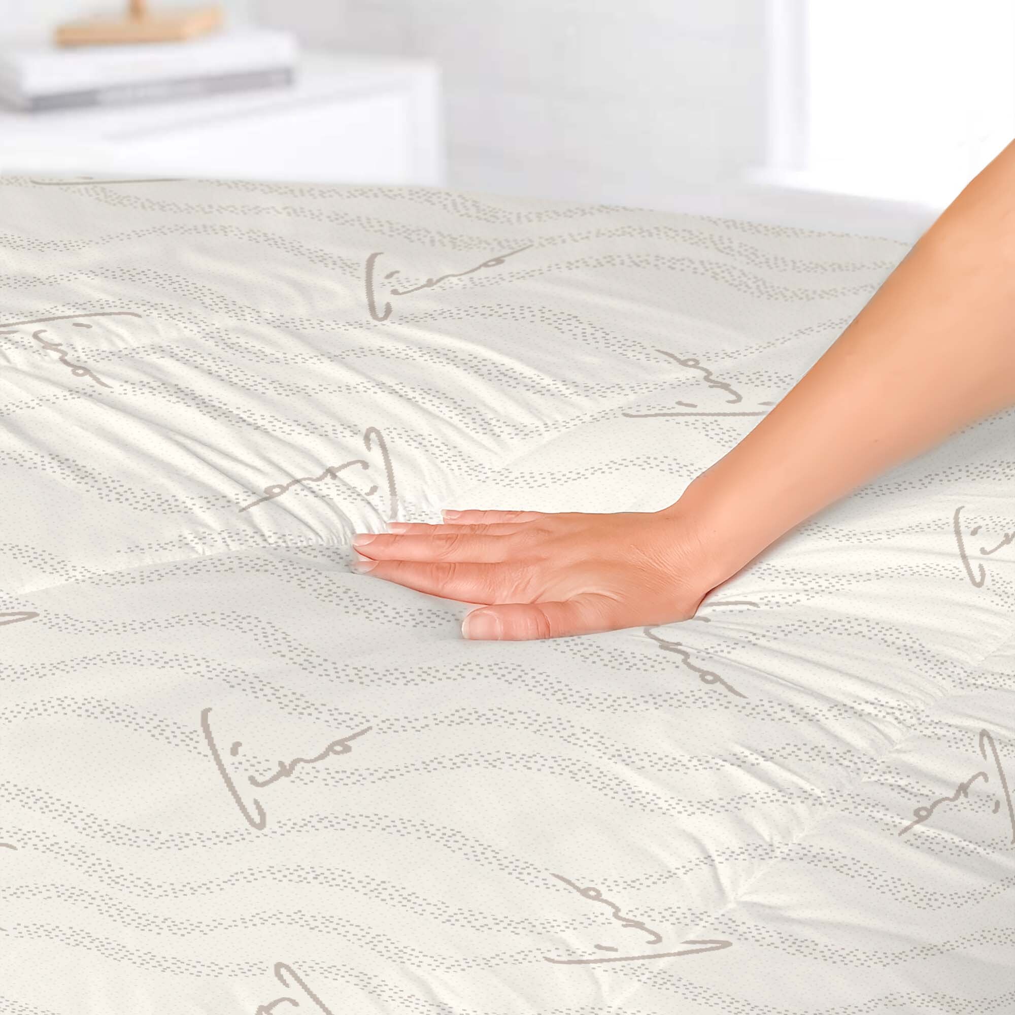 TOPPER TRAPUNTATO LINO CON ELASTICI - Made in Italy