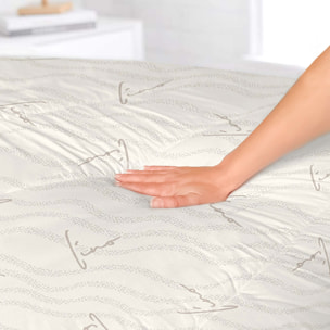 TOPPER TRAPUNTATO LINO CON ELASTICI - Made in Italy