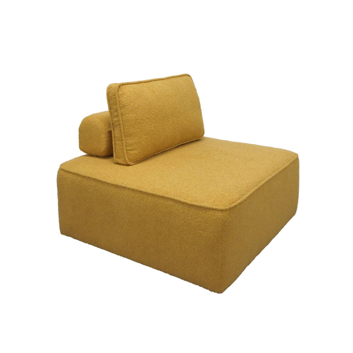 Ensemble chauffeuses pour canapé modulable 3 places bouclette moutarde - Bao