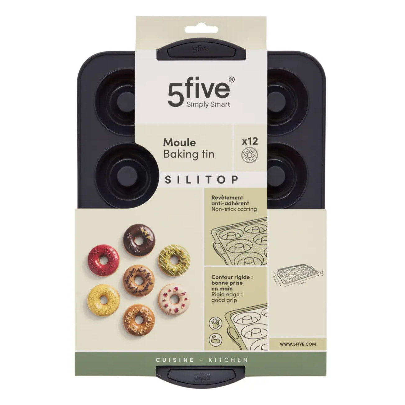 Moule mini donuts Silitop rectangulaire 24x35cm gris