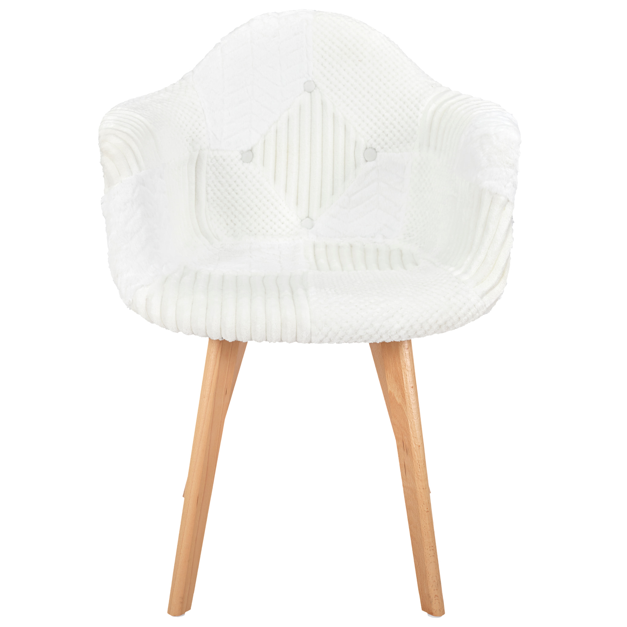 Fauteuil Scandinave Patchwork Blanc - Lot De 2