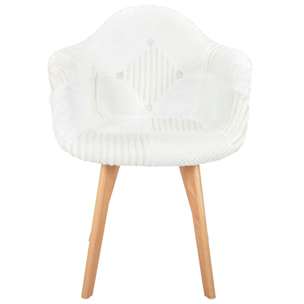 Fauteuil Scandinave Patchwork Blanc - Lot De 2