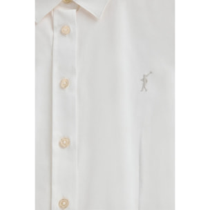 Camisa blanca de corte slim con logo Rigby Go