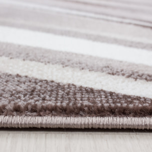 PARMA - Tapis à poils ras à motif graphique marron - PAR9210MAR