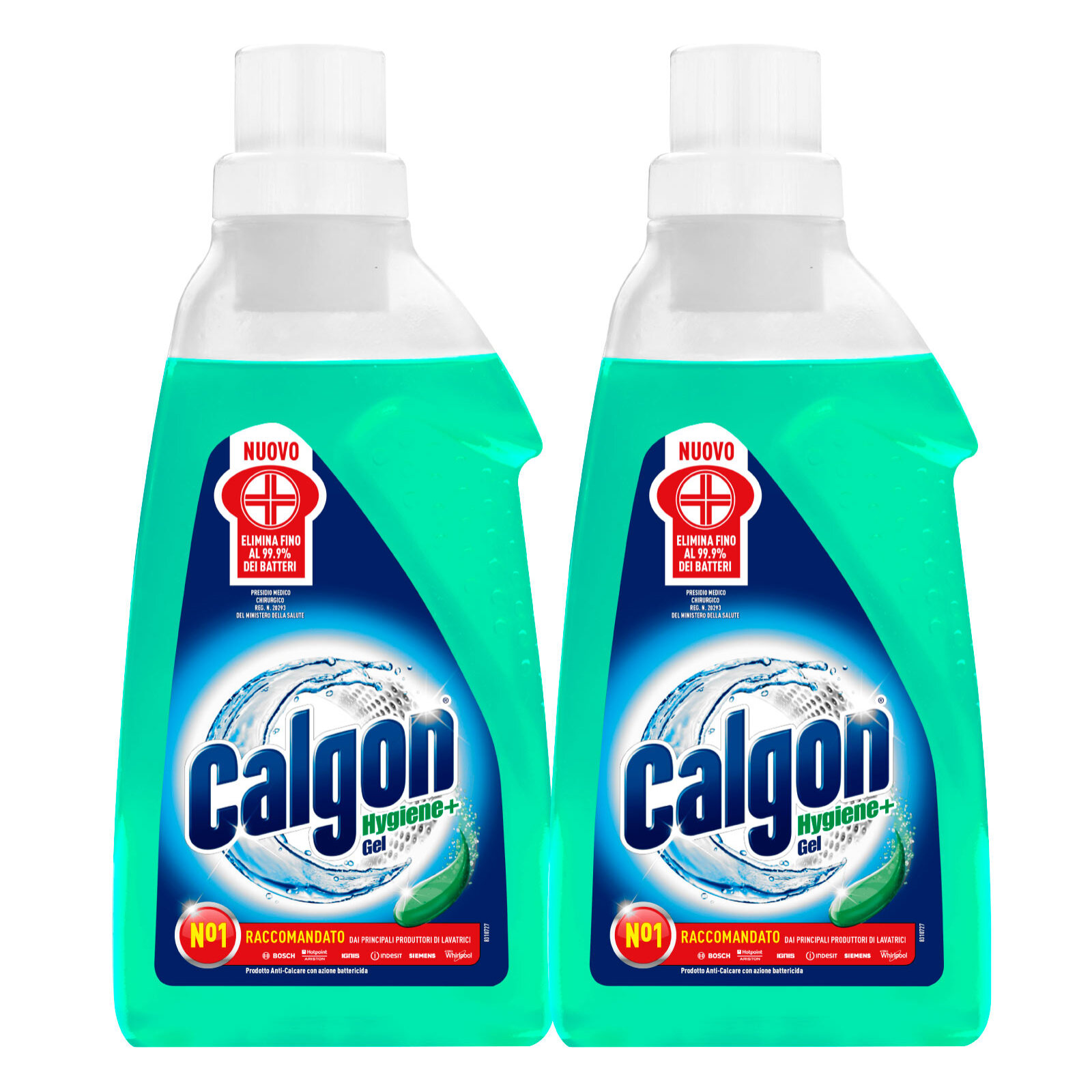 2x Calgon Hygiene Plus Gel Anti-Calcare Igienizzante Lavatrice - 2 Flaconi da 1500ml