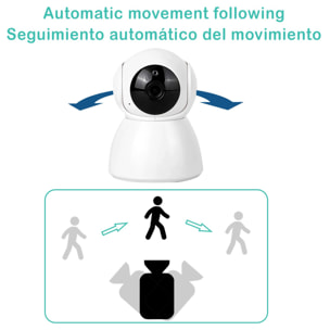 Telecamera IP WiFi 360 ° HD 720P motorizzata V7, visione notturna, rilevatore di movimento e Smart Tracking