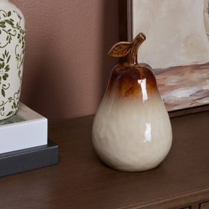 Poire déco Lesly H.21cm beige
