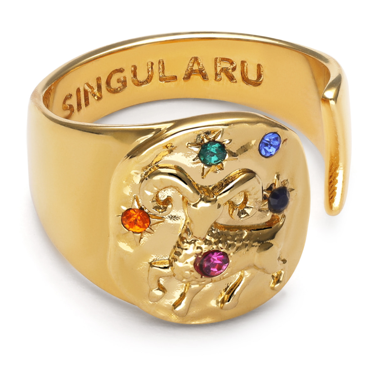 Anillo Organic Colors Zodiaco Baño Oro