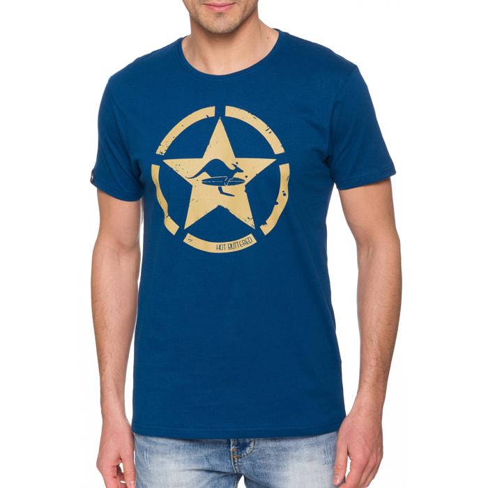 T-shirt in cotone 150 gr Hot Buttered Goldenbreed Colore Blu Chiaro