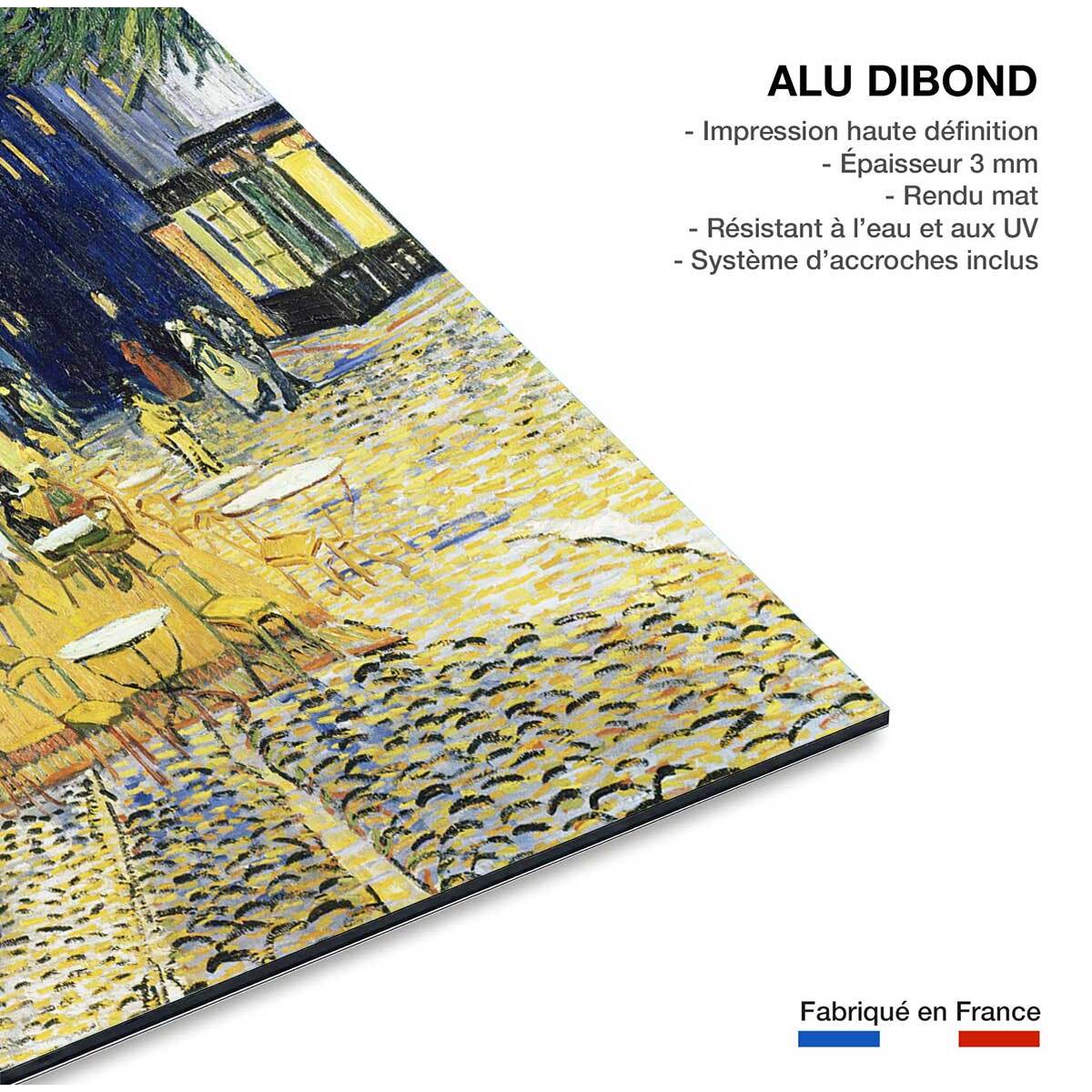 Tableau célèbre Le Café Arles par Vincent van Gogh Tableau alu Dibond