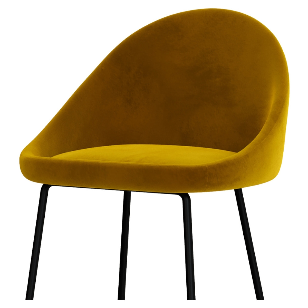 Lot de 2 chaises de bar en velours jaune 75 cm - Misty