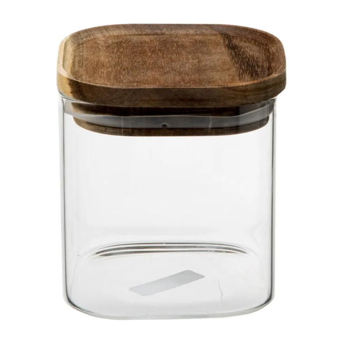 Bocal verre couvercle acacia "Hermet" 0,6L