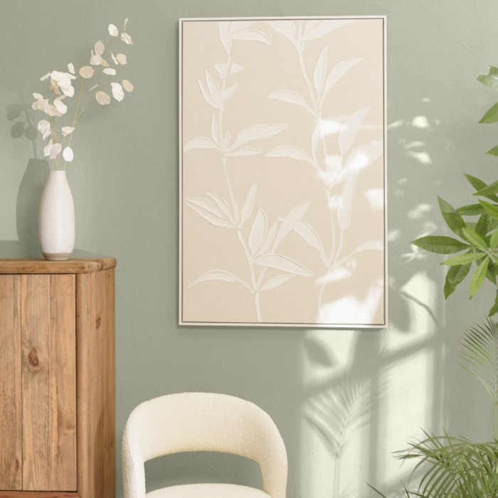 HOMER - Décoration murale 83x123cm motifs fleurs n°2, cadre naturel