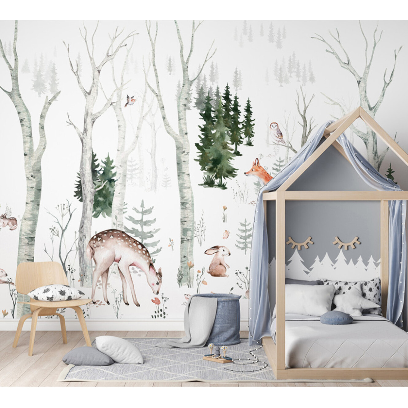 Papier peint panoramique Bambi & Co - Haute qualité et douceur assurées ! Découvrez-le maintenant !
