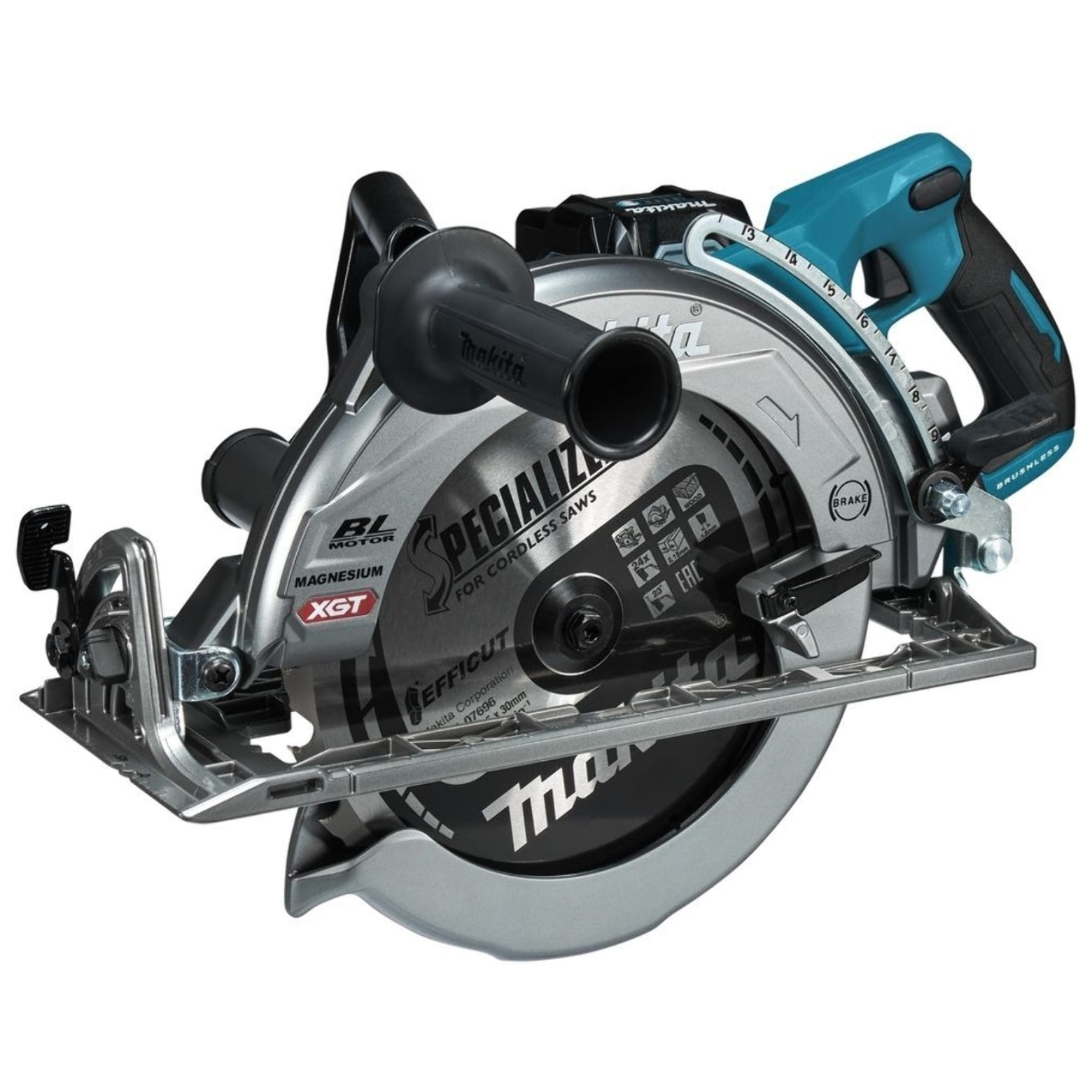 Scie circulaire sans fil 40V XGT à poignée arrière 260 mm - MAKITA - avec 1 batterie 40V 5Ah - chargeur - RS002GT101