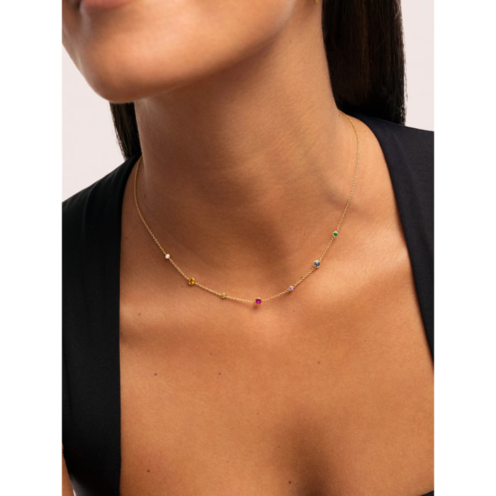 Collar Orbit Multicolor Baño Oro