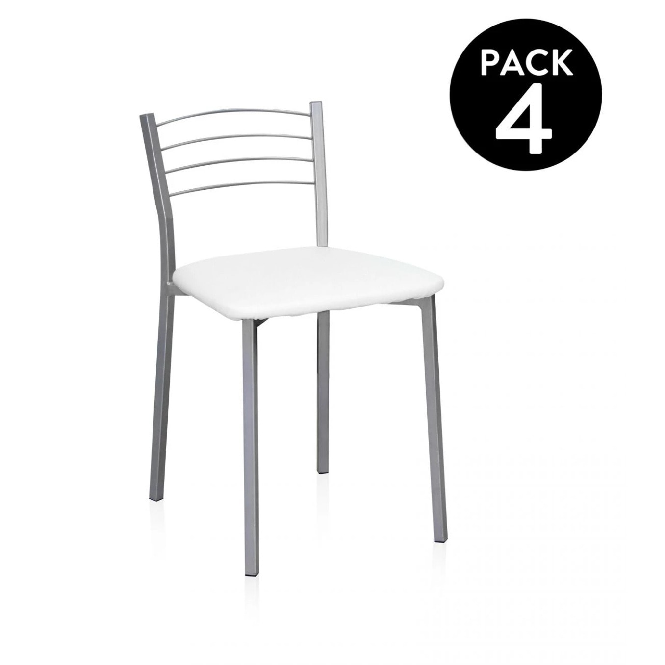 Pack 4 sillas de cocina Chef-S Gris - Blanco