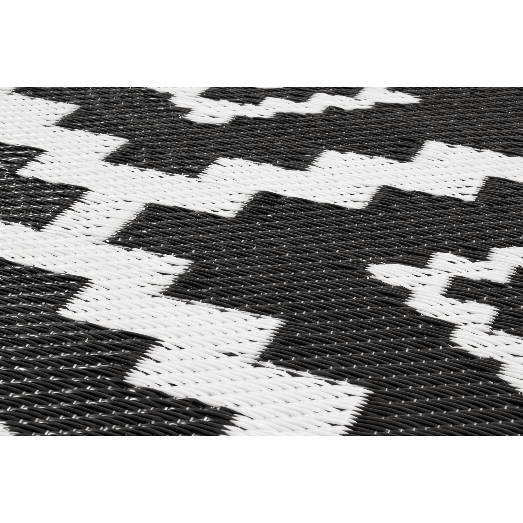 Scoobi - tapis d'exterieur noir et blanc motif ethnique
