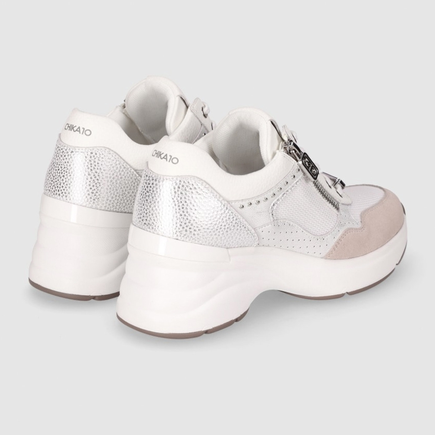 Deportivos de Piel Sintética - Blanco - Tacón: 7 cm