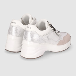 Deportivos de Piel Sintética - Blanco - Tacón: 7 cm